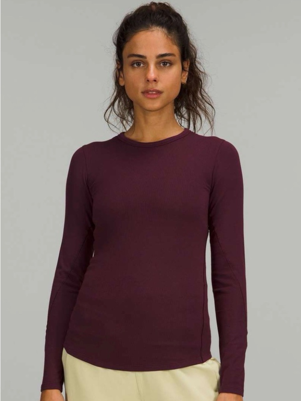 Rare lululemon athletica Women's Long-Sleeve Crewneck Top in Plum